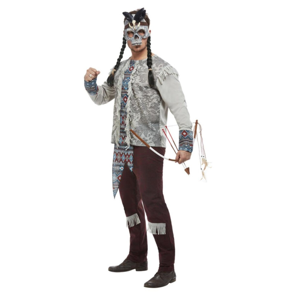 (L R, Grey) Smiffys Mens Dark Spirit Warrior Costume Set