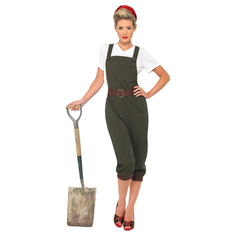 Smiffy's (M, Green/White) Womens/Ladies World War Ii Land Girl Costume Set