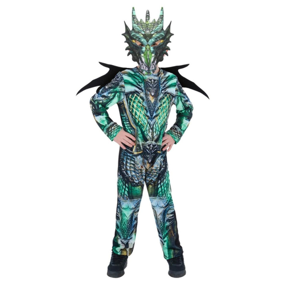 (7-9 Years, Green) Smiffys Boys Dragon Costume Set