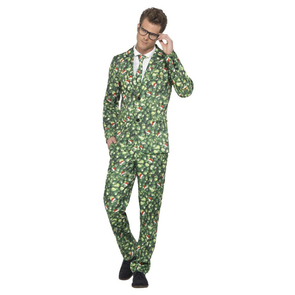 (M, Green) Smiffys Mens Brussel Sprout Costume Suit