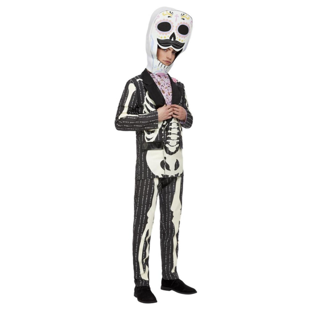 (XL R, Black/White) Smiffys Mens Deluxe Senor Day Of The Dead Costume Set