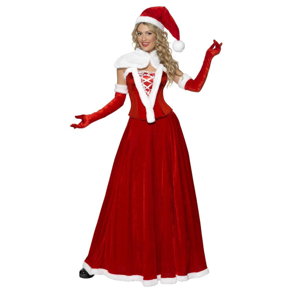 (L, Red) Smiffys Womens/Ladies Luxury Miss Santa Costume Set