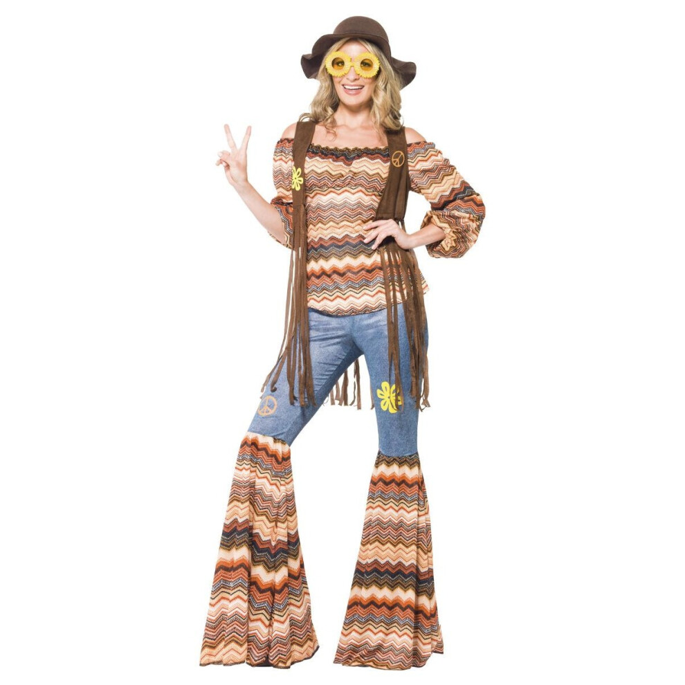 (M, Multicoloured) Smiffys Womens/Ladies Harmony Hippie Costume