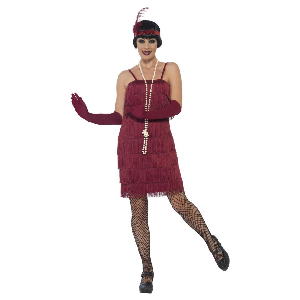 (S, Red) Smiffys Womens/Ladies Flapper Costume Set