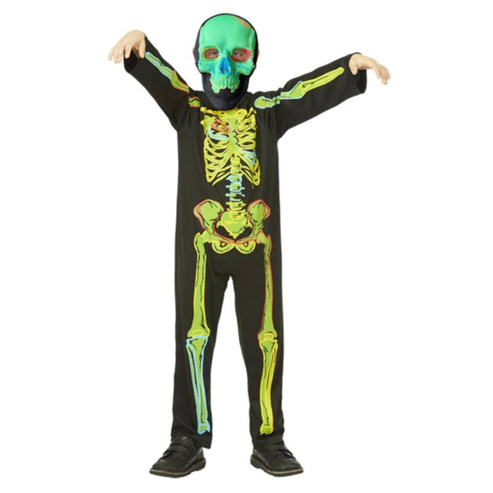 Smiffy's (10-12 Years, /) Childrens/Kids Neon Skeleton Glow In The Costume Black/Green/Dark
