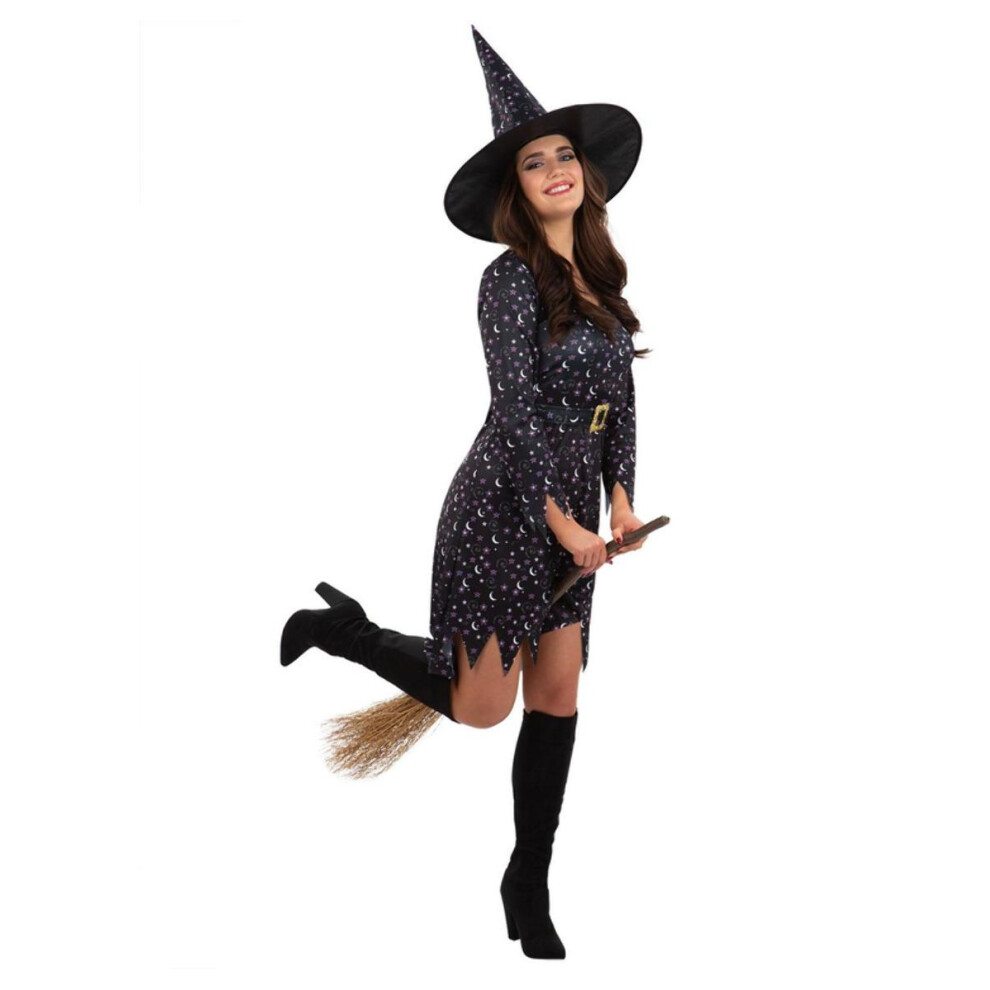 (M, Black/Blue) Smiffys Womens/Ladies Moon & Stars Witch Costume