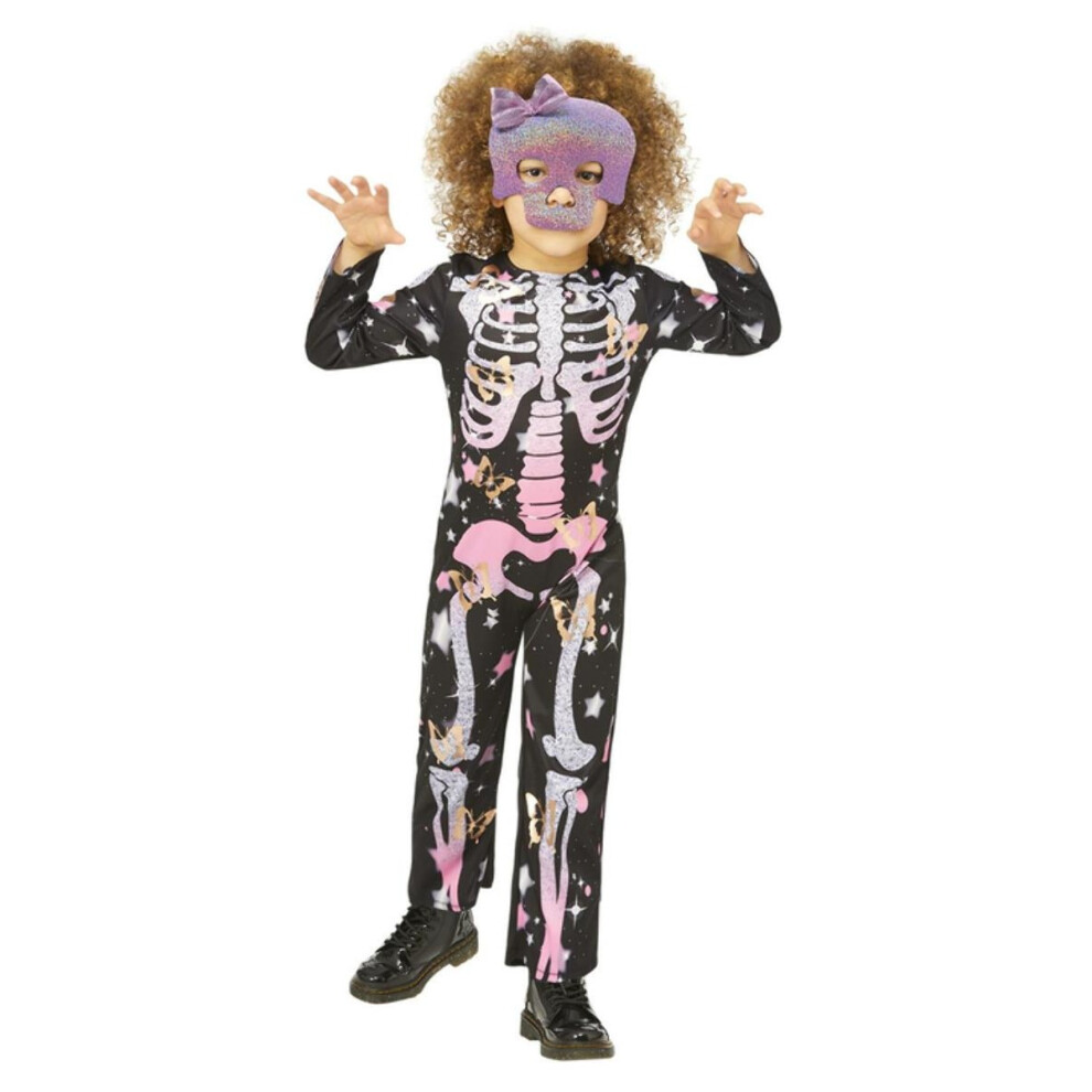 Smiffy's Girls Skeleton Sparkly Costume