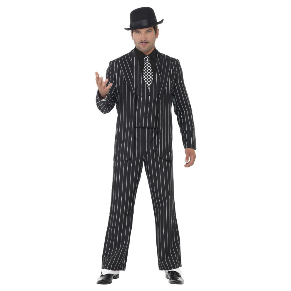 (M, Black) Smiffys Mens Gangster Vintage Costume Set