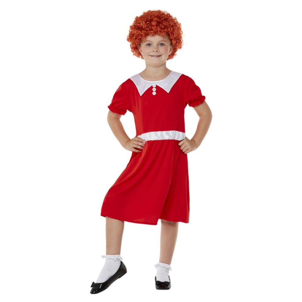 (4-6 Years, Red) Smiffys Girls Singing Orphan Costume Set