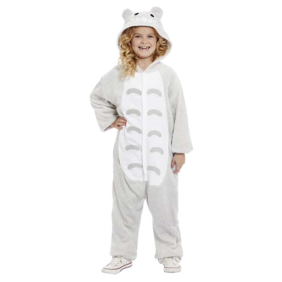 (7-9 Years, Grey/White) Smiffys Childrens/Kids Cat Costume Jumpsuit