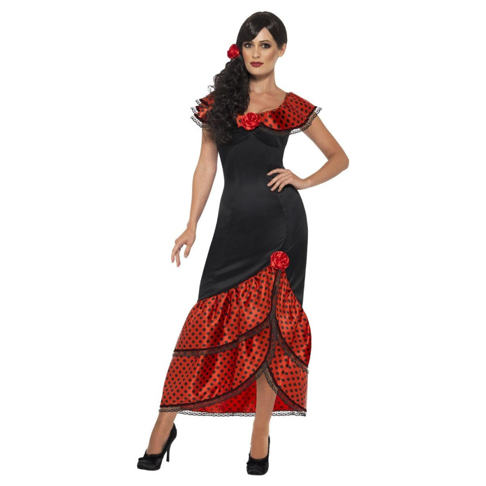 Smiffy's (M, /Red) Womens/Ladies Senorita Flamenco Costume Black