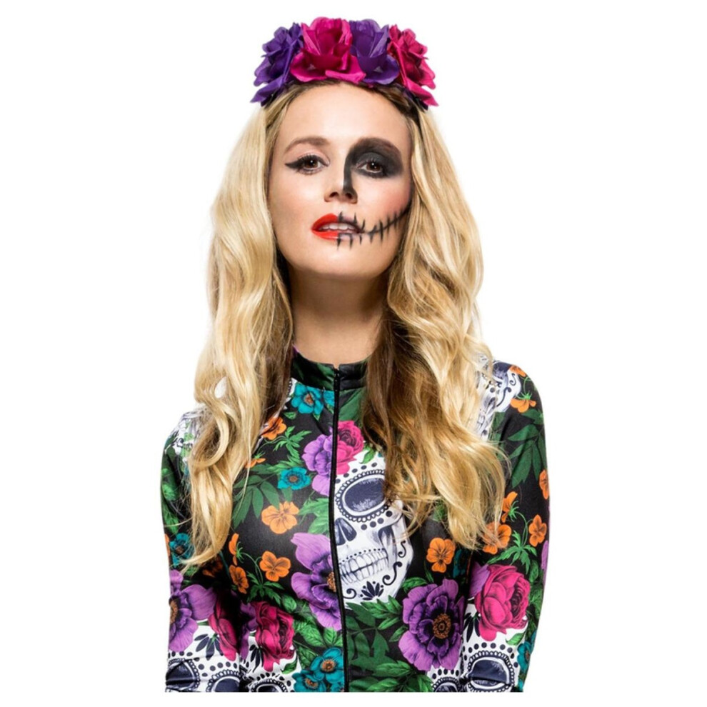 Smiffys Womens/Ladies Rose Day Of The Dead Headband