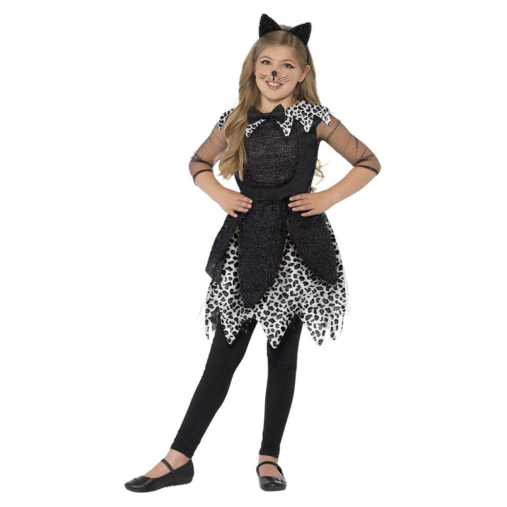 (10-12 Years, Black) Smiffys Girls Deluxe Cat Costume