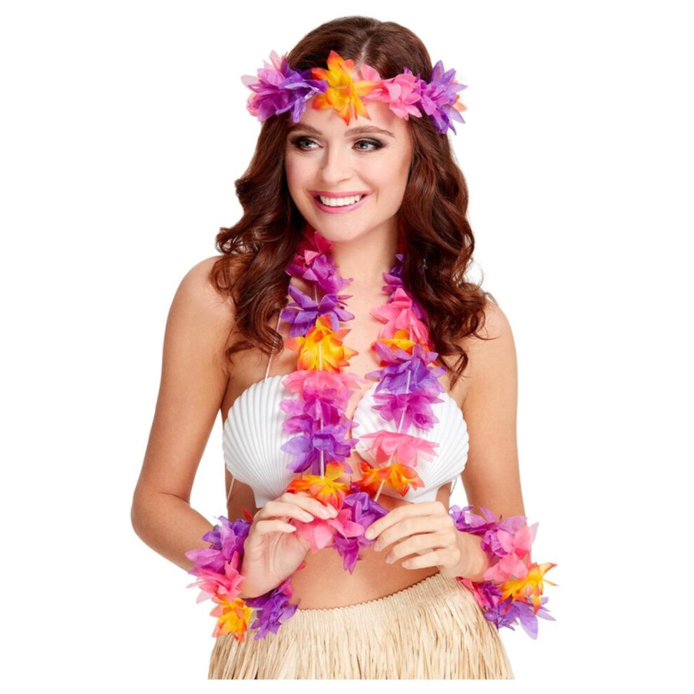 Smiffy's Womens/Ladies Hawaiian Garland Costume Accessory Set (Pack Of 4)