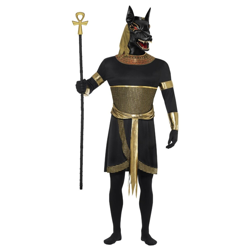 (L, Black/Gold) Smiffys Mens The Jackal Anubis Costume Set