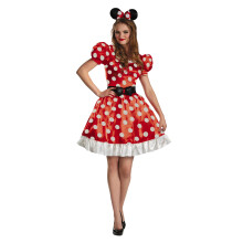 (M, Red/White/Black) Disney Womens/Ladies Classic Minnie Mouse Costume Set