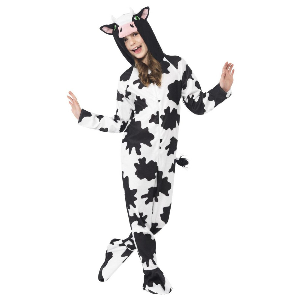 (4-6 Years, White/Black) Smiffys Childrens/Kids Cow Costume Suit