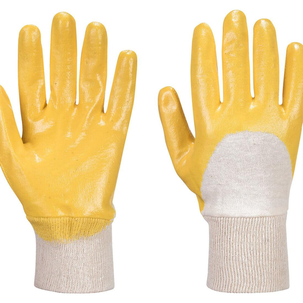(M, Yellow) Portwest Unisex Adult A330 Lightweight Nitrile Safety Gloves