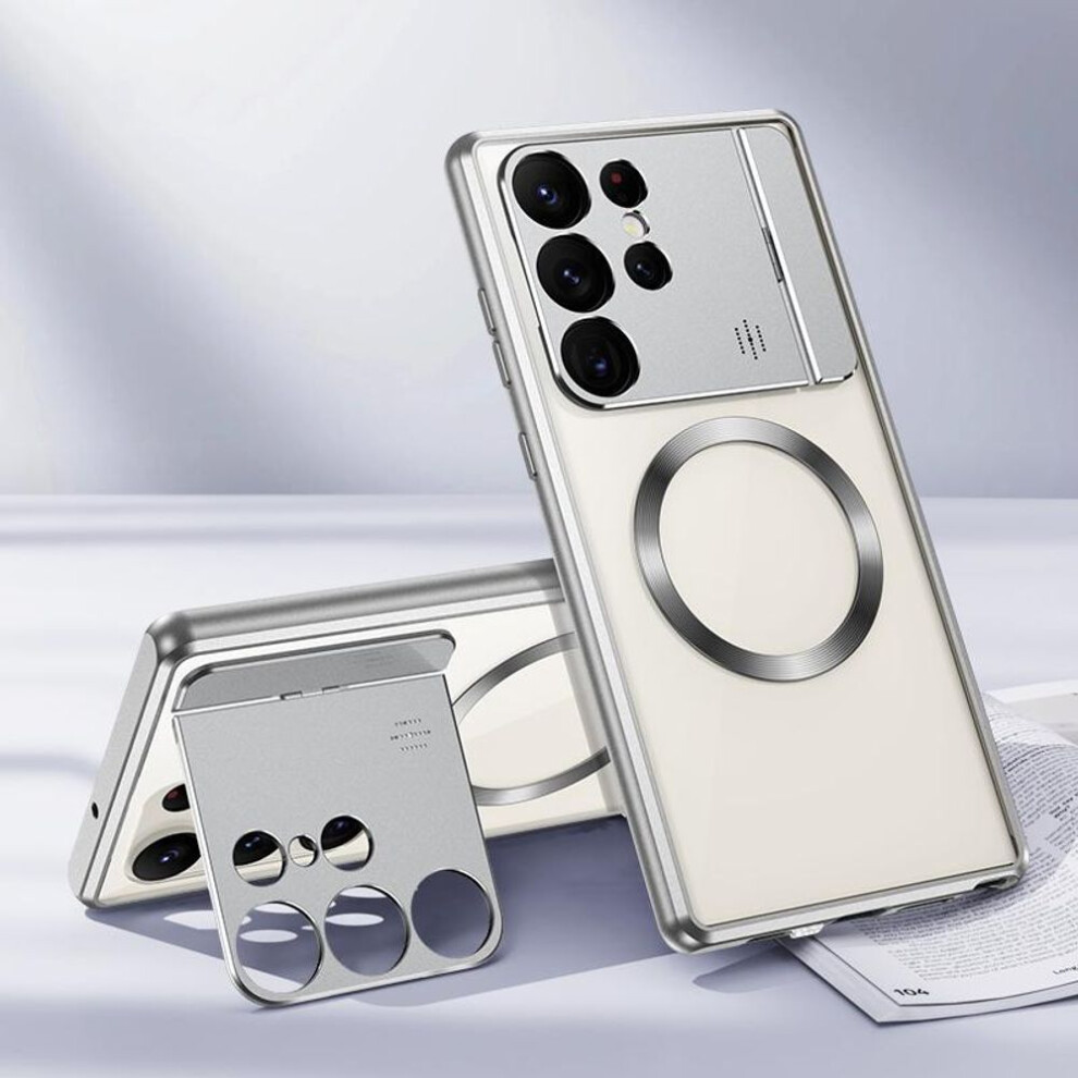 (, For Samsung S25 Ultra) Luxury Metal Magnetic Magsafe Case For Samsung Galaxy S25 S24 S23 S22 S21 Ultra Aromatherapy Fragrance Wireless Chargi Silver 4196680144762