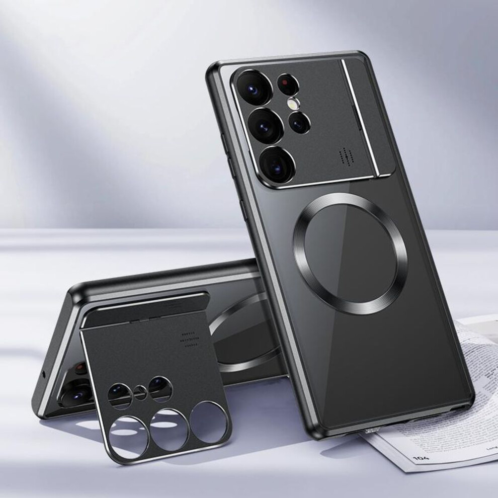 (, For Samsung S25) Luxury Metal Magnetic Magsafe Case For Samsung Galaxy S25 S24 S23 S22 S21 Ultra Aromatherapy Fragrance Wireless Charging Phon Black 4196680121794