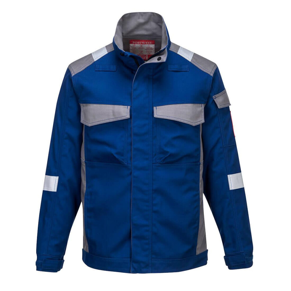 (L, Royal Blue) Portwest Mens Two Tone Bizflame Ultra Jacket