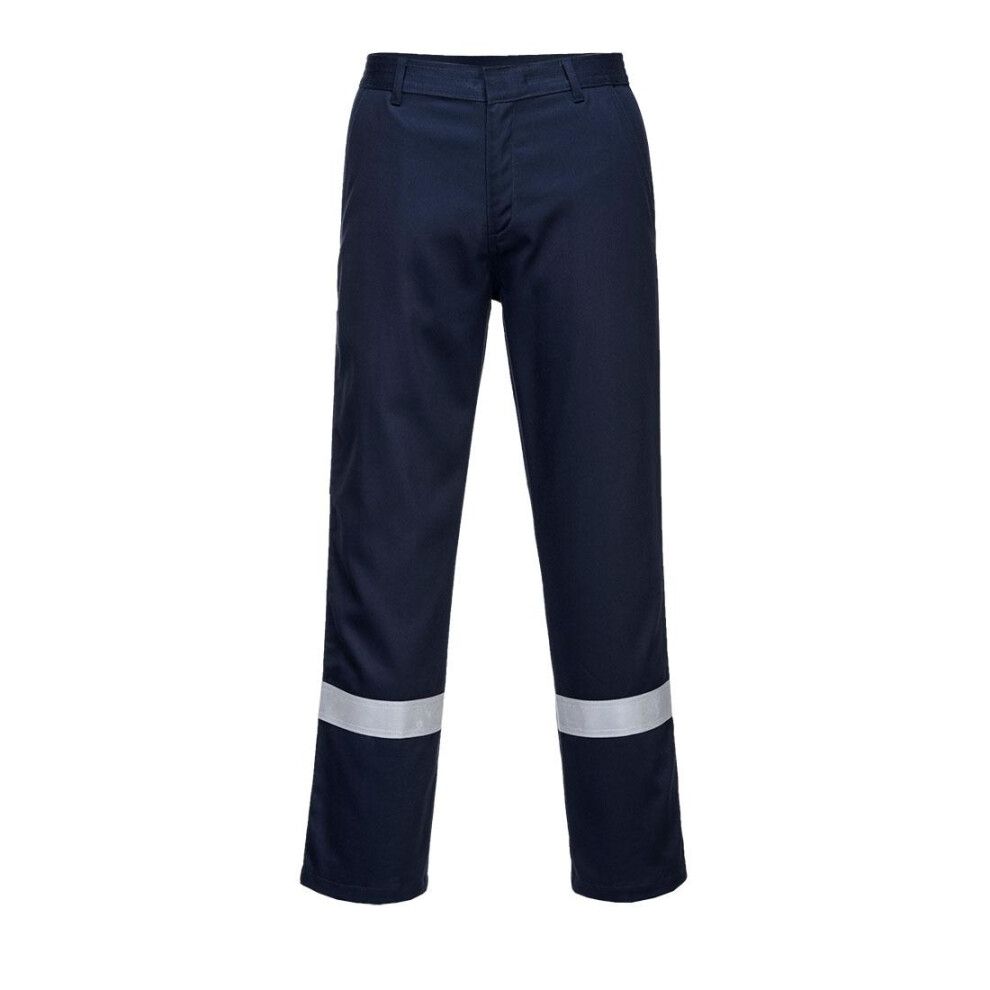 (XXL R, Navy) Portwest Mens Iona Bizweld Fire Resistant Work Trousers