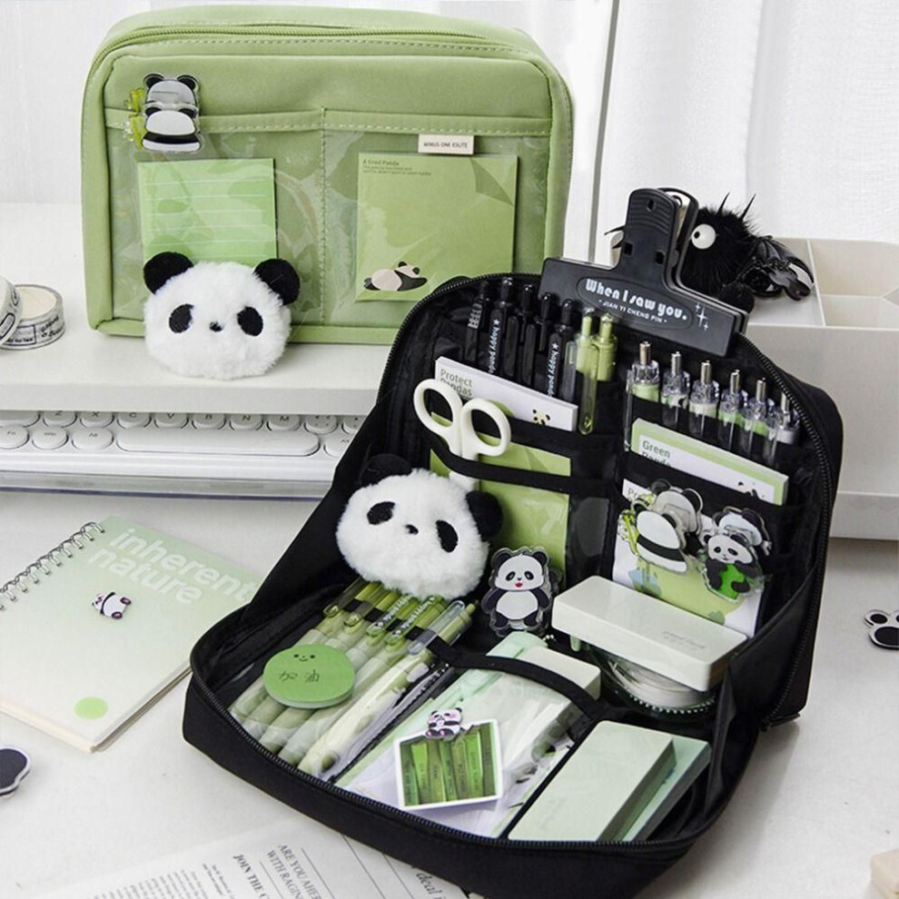 (black) Large Capacity Aesthetic Pencil Bag Cosmetic Pouch Stationery Pouch Pen Pencil Cases  Award Gifts