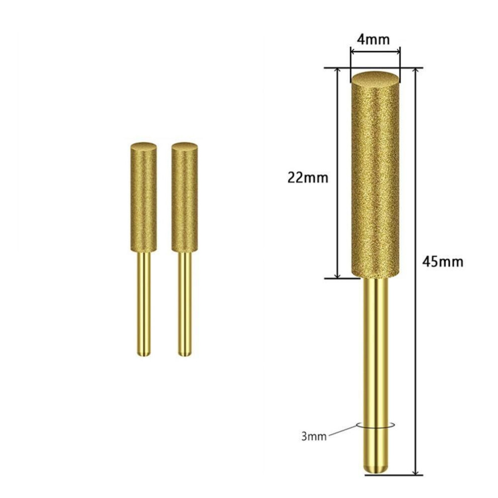(4mm) Power Tool-2pc Diamond Chainsaw Sharpener Burr 4/4.8/5.5mm Grinder Chain Saw Drill Carving