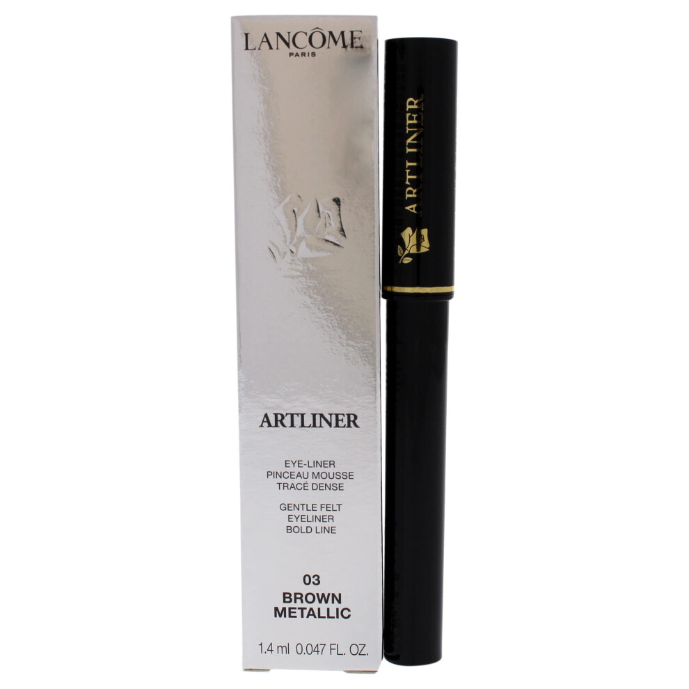 Lancme Artliner Precision Felt-Tip Liquid Eyeliner - Highly Pigmented & Smudge-Proof- Brown  Metallic Finish