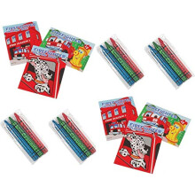HAPPY DEALS ~ Fireman Coloring Books with Crayons - 12 Sets Fire Fighter Party Favors with 36 Crayons Included