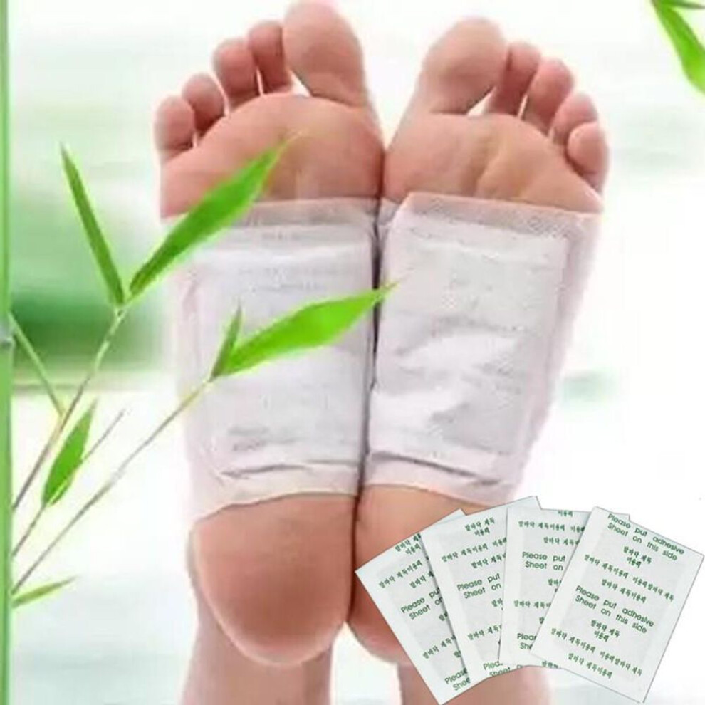 (10Pcs(5 Pairs)) Bamboo Detox Foot Patch Pads Improve Sleep Detoxification Foot Stickers