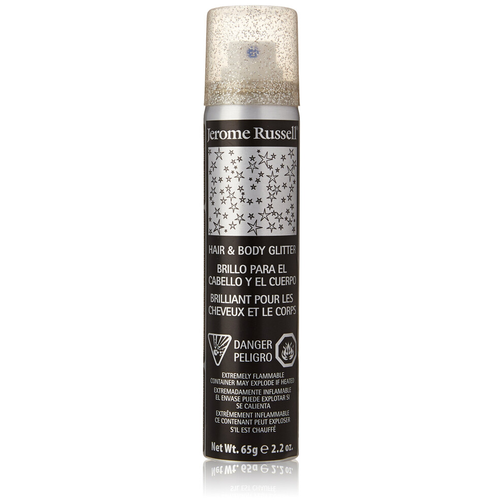 Jerome Russell Hair and Body Glitter Spray  Silver  2.2 Fluid Ounce
