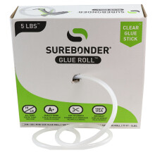 Surebonder RR-77 Heißklebestift, volle Größe, 23,5 m, transparent, für alle Temperaturen geeignet, Rolle/Seil für kontinuierliches Kleben, 2,3 cm