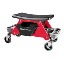Powerbuilt Heavy Duty Roller Mexics s?de og bremsekortol med 4-in. Gummi drejelig hjul ruller over noget, der er siddeplatform, glide v?rkt?jsbak