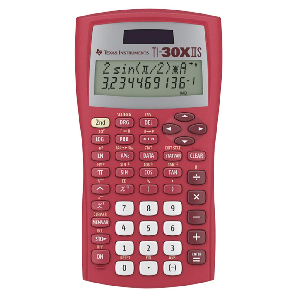 Texas Instruments TI-30XIIS Wissenschaftlicher Taschenrechner, Rot-image