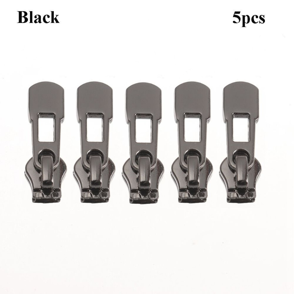 (black, 5pcs) Rescue Sewing Clothes Parts Universal Instant Fix Zipper Repair Kit Outdoor Bag Zippers Zip Slider