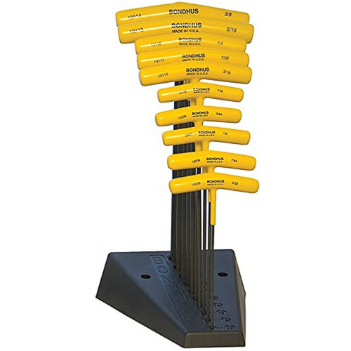 BONDHUS 13190 CONJUNTO DE 10 BOLDRIVER E HARLES HEXCENDIDAS COM TAMANHOS DE STANCE 3/32-3/8 polegadas 2