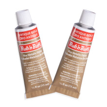 Amaco Rub n buff vax Metallisk finish - 2 Rub n buff Antik guld 15 ml rr - mngsidigt frgyllningsvax fr att avsluta mbler Antikning och resta