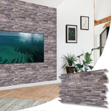 (Natural Grey Rock Stone, Set of 14) 3D Wall Panels (96x48cm) Brick & Stone Effect Wall Panelling