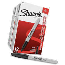 Sharpie Fine Point Permanenta markrer 24 Markers (2 x Box's of 12) Black (30051)