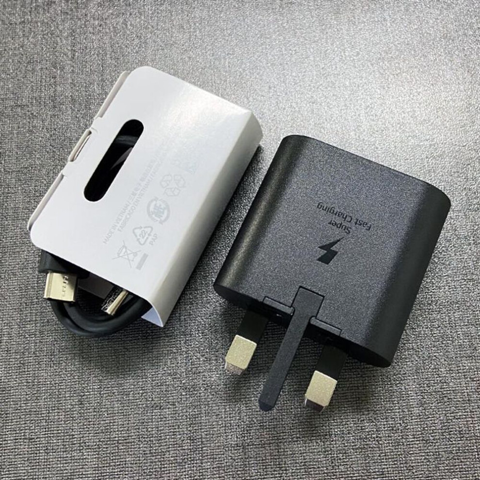 (black, UK charger cable) 25w Charger Super Fast Charge Usb Type C Pd PPS Quick Charging EU US UK Adapter For Samsung Galaxy S21 S20 Note 20 Ultra 10 Plus A54 A73