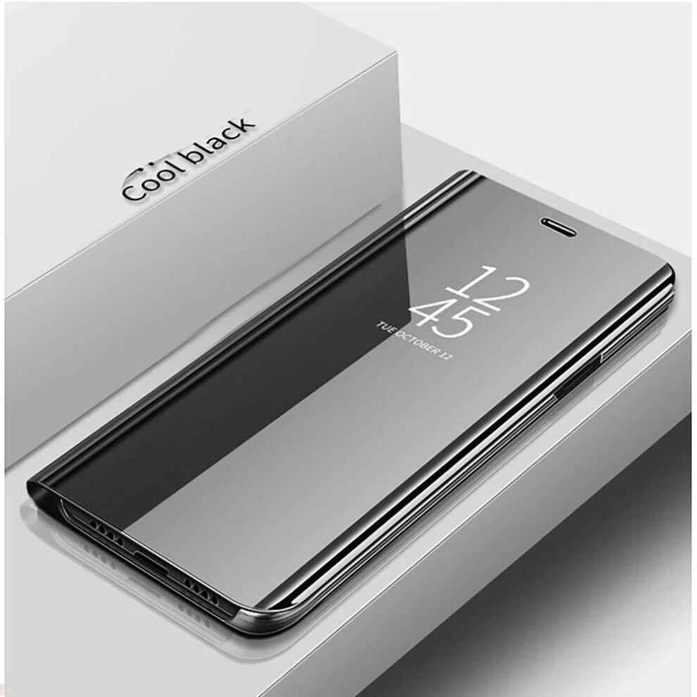 (black, For Samsung S24U) For Samsung Galaxy S24 Ultra Case Smart View Mirror Leather Flip Funda S 24 Plus S24Ultra 24S 5G Cover Magnetic Book Stand Coque