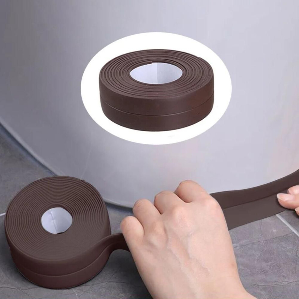 (brown, 2.2cmx3.2m) Bathroom Shower Basin And Bathtub Sealing Tape Pvc Adhesive Kitchen Sealing Tape Waterproof Wall Sticker