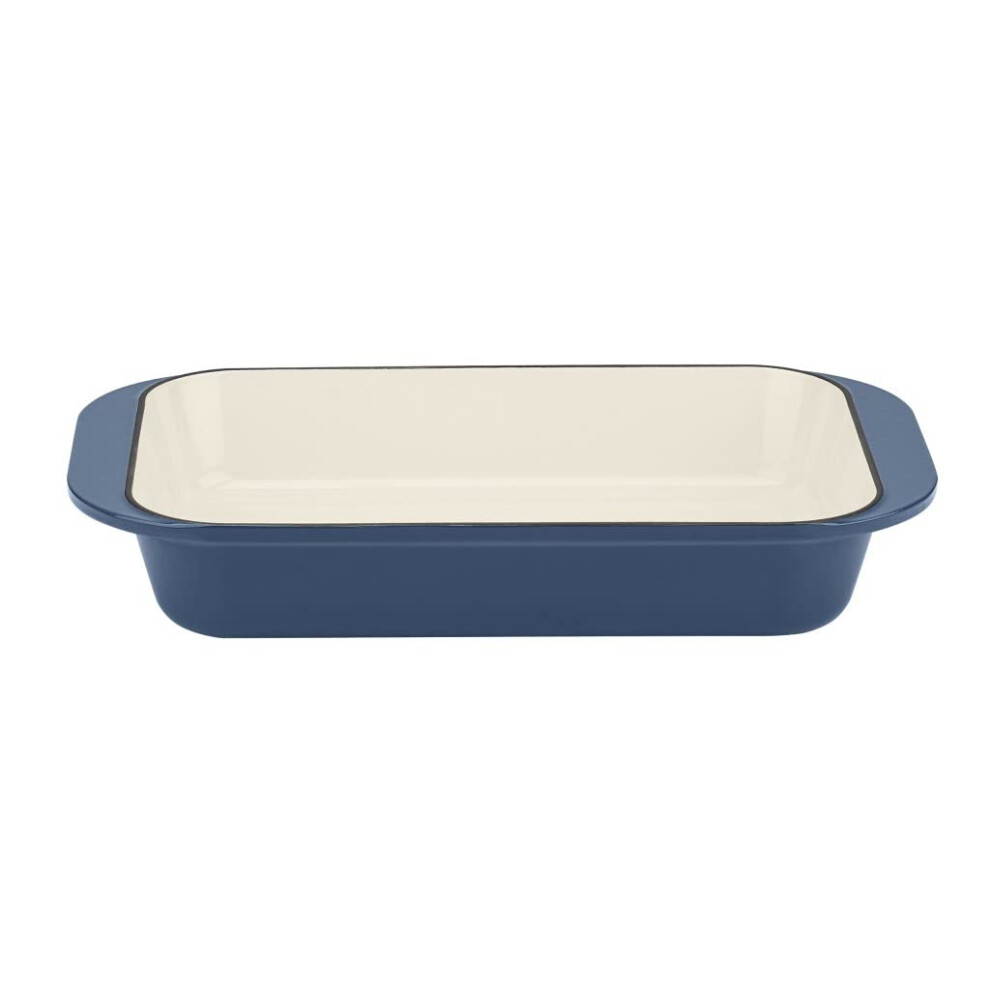 Cuisinart Cast Iron Roasting/Lasagna Pan 14"""" Enameled Provencial Blue