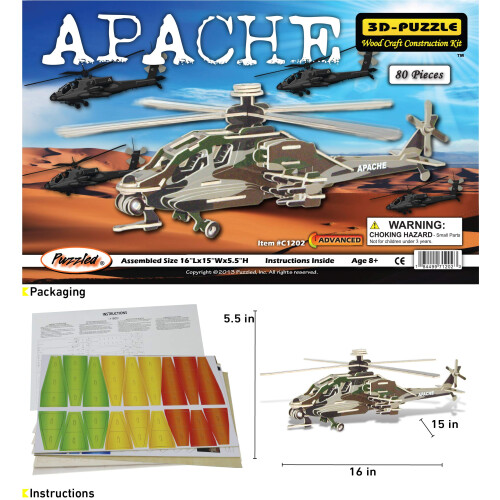 Puzzled Apache 3D-Puzzle (80 Teile), 16 x 15 x 5,5 1