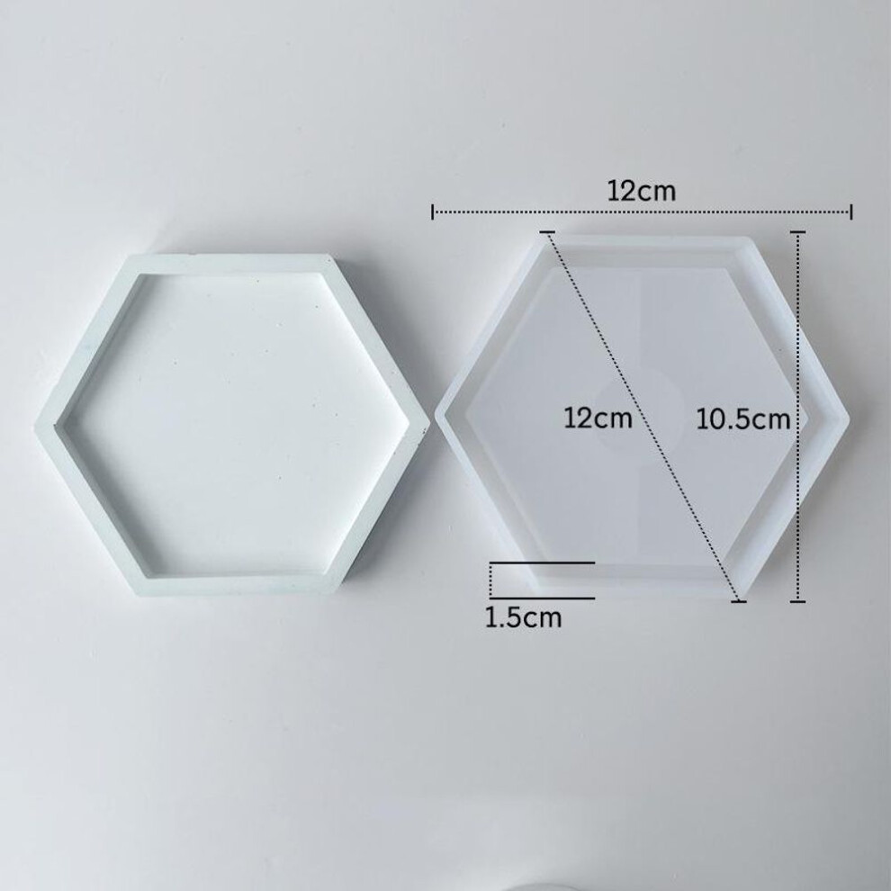 (Hexagon) Oval Tray Cement Silicone Molds Diy Flower Pot Concrete Plaster Mould Coaster Crystal Mould Gypsum Mold Home Decor Craft