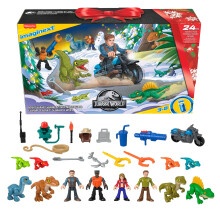 Adventní kalendář Imaginext Jurassic World: 25 překvapení (8 dinosaurů, 4 figurky) pro epickou hru v Jurassic World