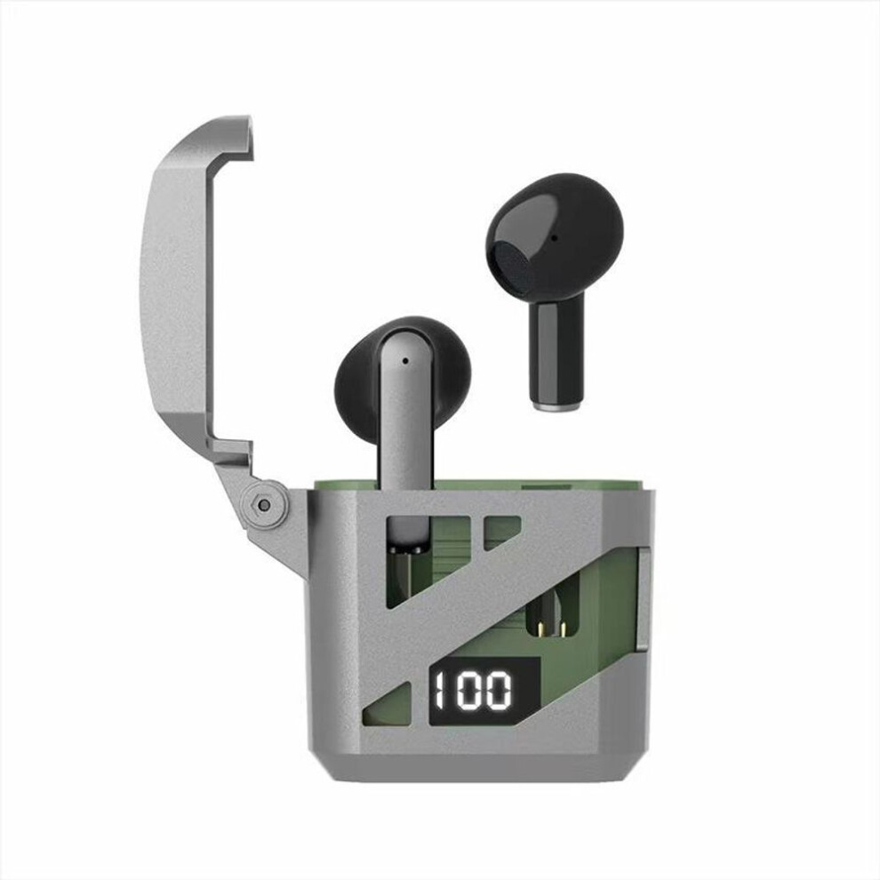 (green) The New Cool Mech Wind Long Battery Life Half In-ear Wireless Bluetooth Headset