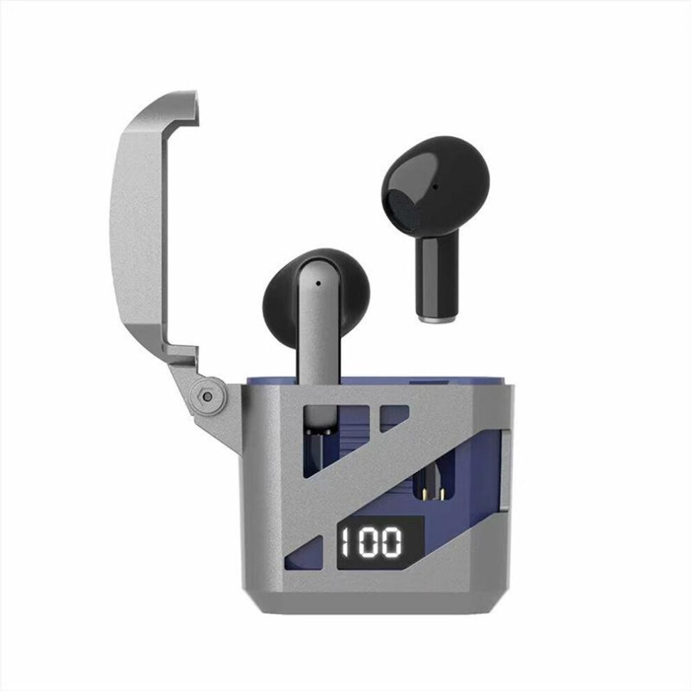 (blue) The New Cool Mech Wind Long Battery Life Half In-ear Wireless Bluetooth Headset