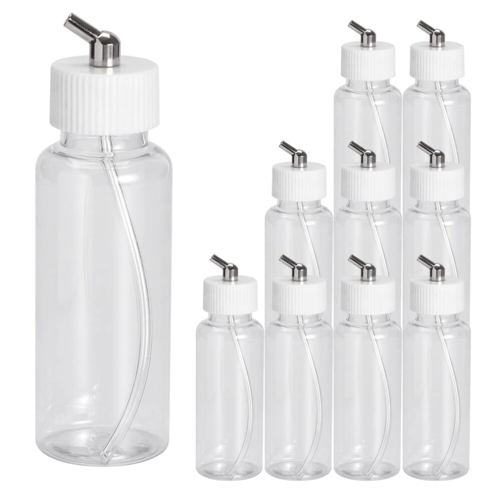 Lot de 10 bouteilles en plastique pour a?rographe 80 cc, pots de peinture pour a?rographe ? simple action, alimentation par siphon